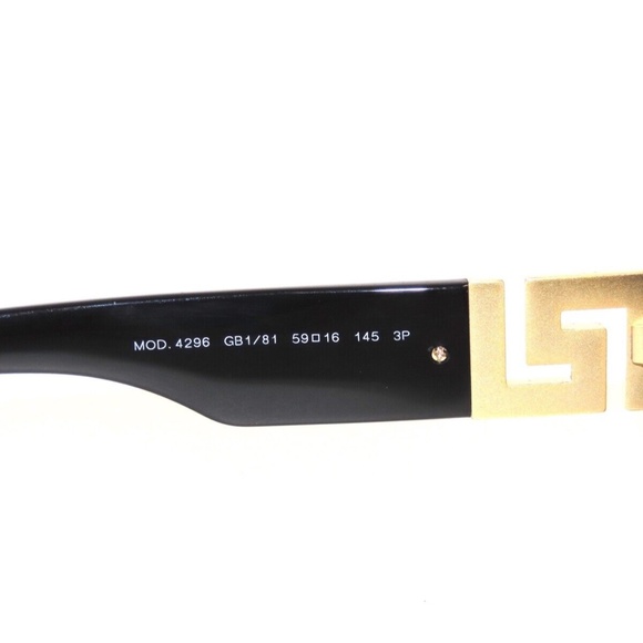 Versace 4296 GB1/81 59 3P Black Polarized Gold Sunglasses Greek Key - Picture 5 of 6